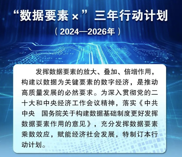 开放融合、安全有序 国家数据局印发“数据要素×”三年行动计划