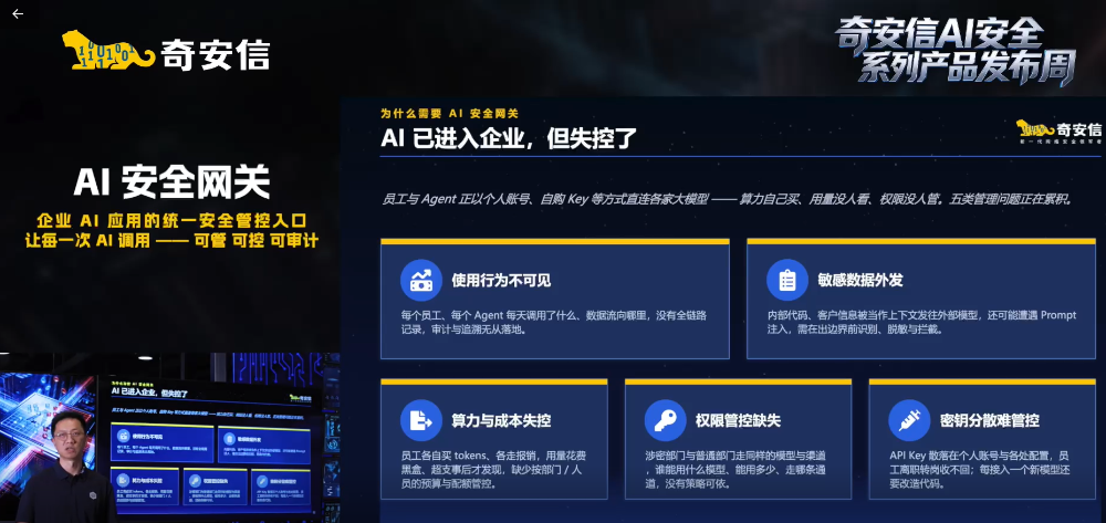 奇安信发布AI安全网关，让每一次AI调用可管、可控、可审计