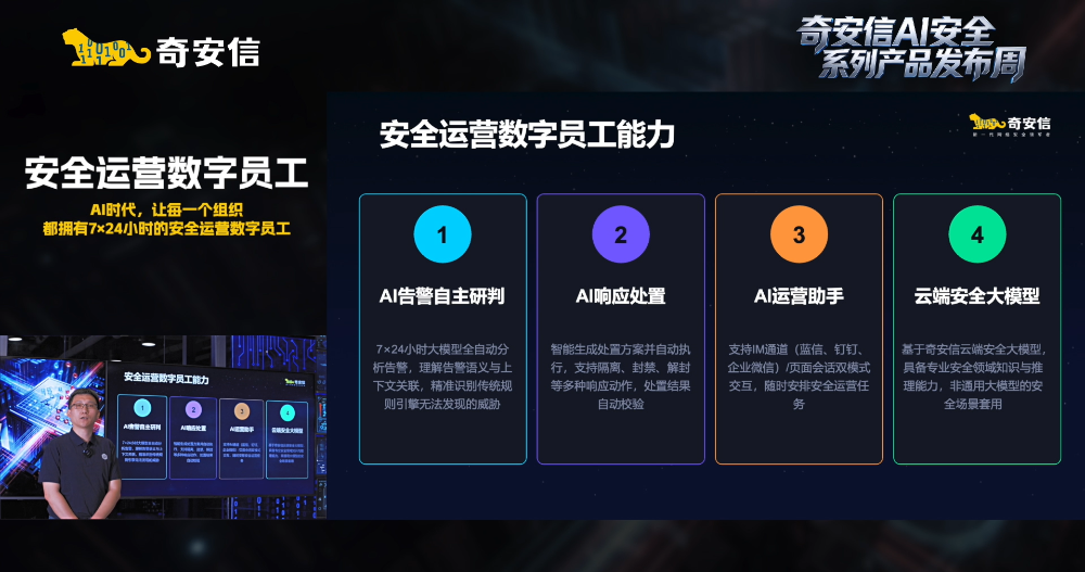 奇安信发布安全运营数字员工:7×24小时自动化完成研判与响应全流程