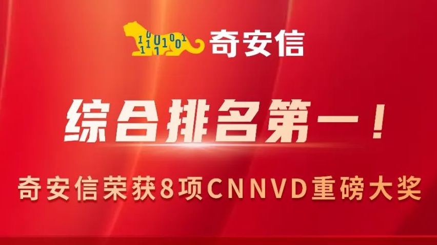 综合排名第一！奇安信揽获8项CNNVD重磅大奖