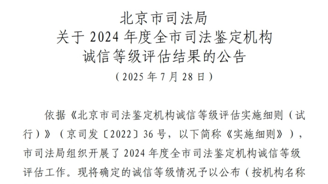 实力彰显！奇安信旗下京沪司法鉴定所双双荣获诚信等级A级评定