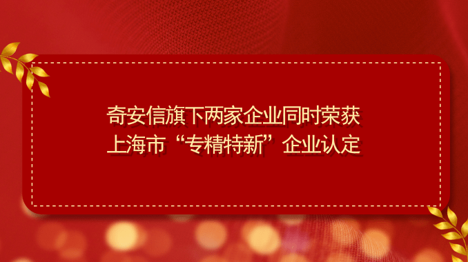 奇安信旗下两家企业同时荣获上海市“专精特新”企业认定